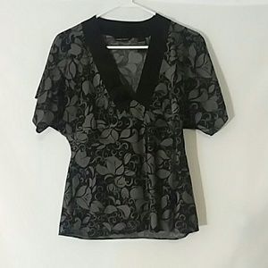 New York & Company  Black Floral Top